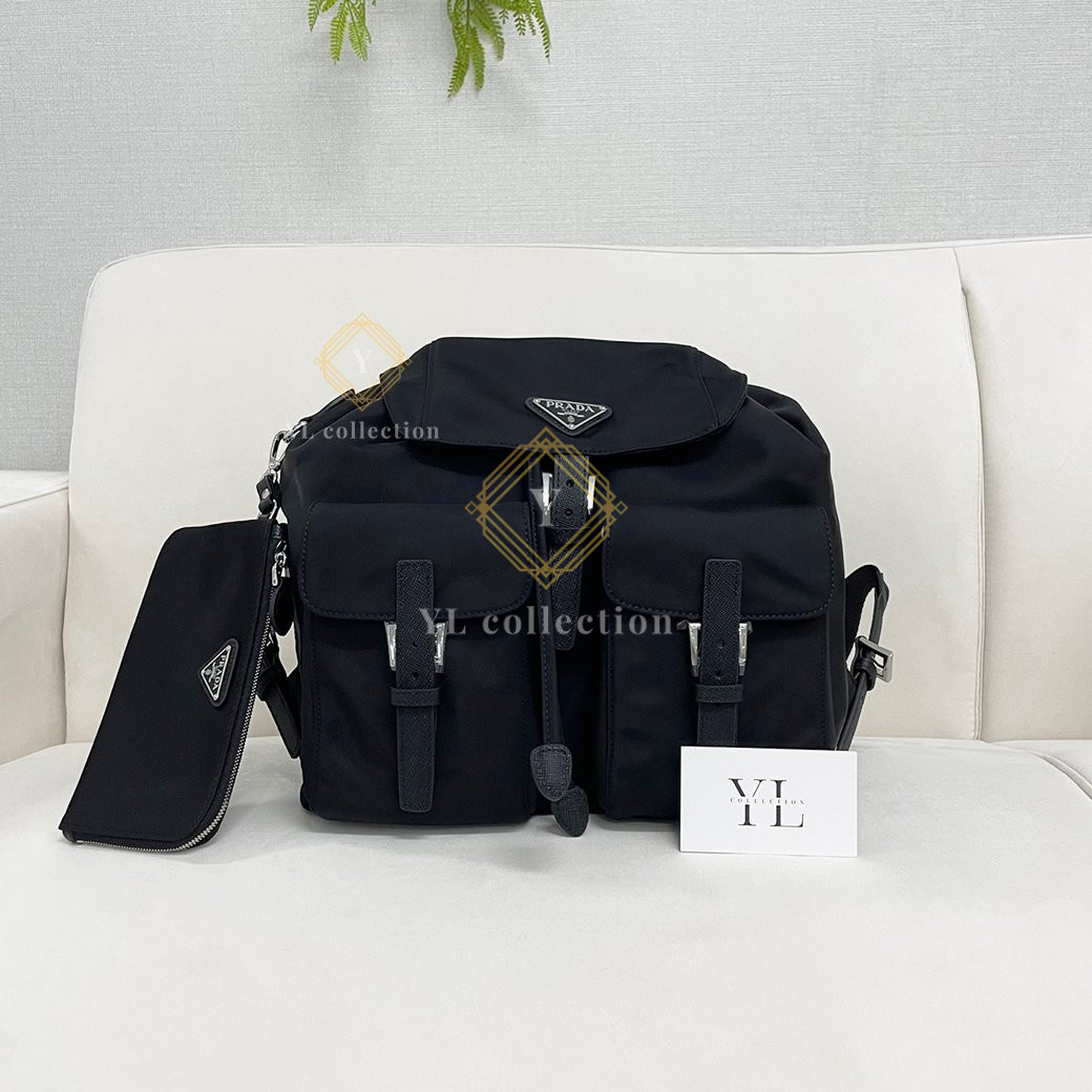 프라다 파우치 리나일론 백팩 미디엄