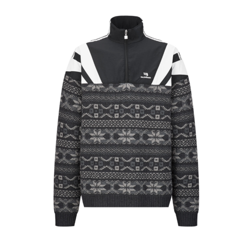 [Premium] 발렌시아가 울 블렌디드 스플라이싱 재킷 스웨터