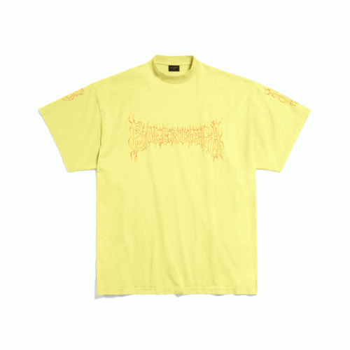 [Premium] 발렌시아가 다크웨이브 오버사이즈 티셔츠 옐로우/레드 [매장-110만원대]