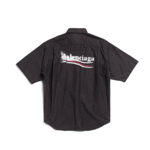[Premium] 발렌시아가 폴리티컬 스텐실 쇼트 슬리브 라지 핏 셔츠 [매장-150만원대]