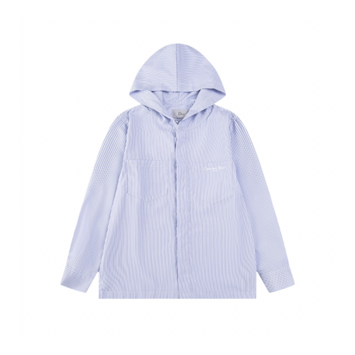 [Premium] 디올 코튼 포플린 블루 스트라이프 후드 셔츠 [매장-200만원대]